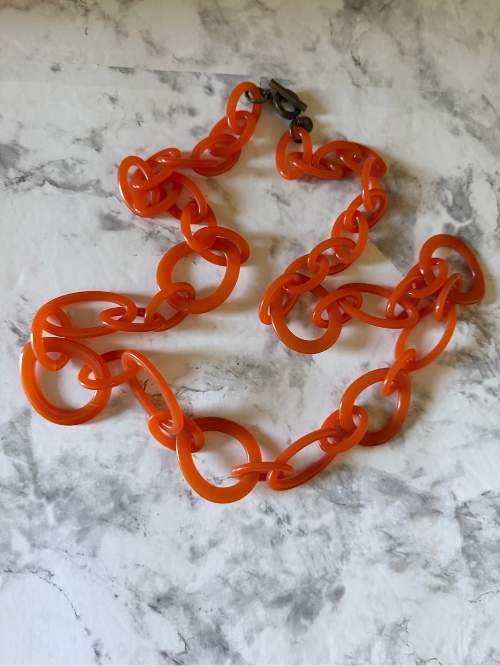 Bold Orange acrylic Link necklace